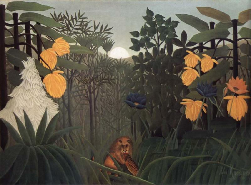 Henri Rousseau Repast of the Lion oil painting picture